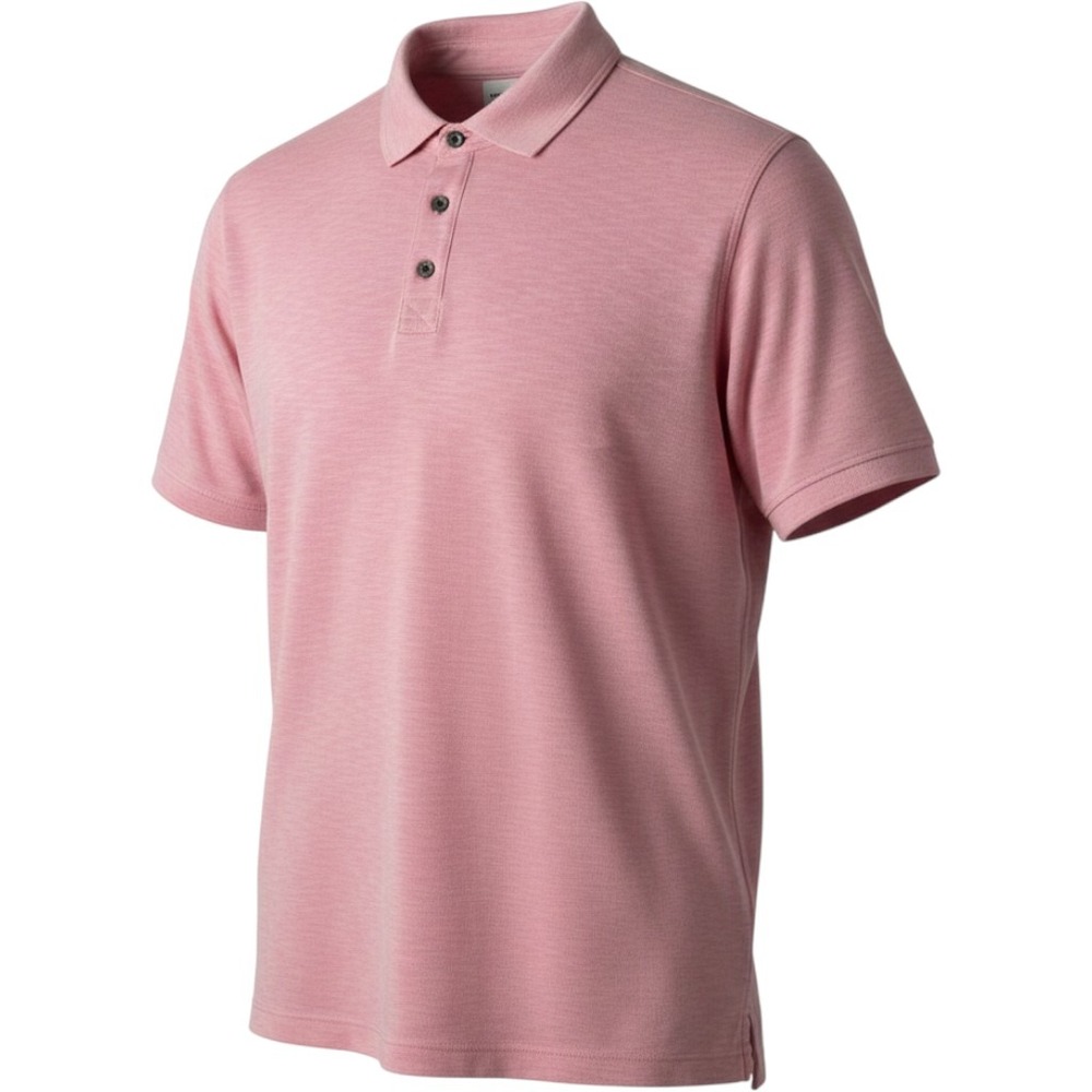 Johnston & Murphy Polo Shirt Sz L Pink Slub Short Sleeve Modal Blend Casual